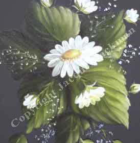 Tole Daisy and leaf oil painting