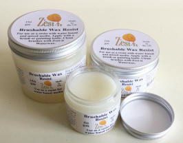 pots of brushable wax resist