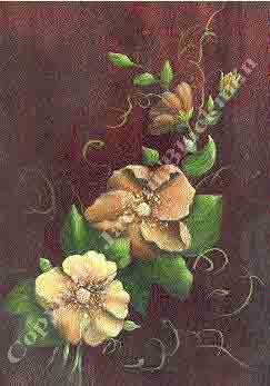 Burnt umber and sienna background to flower painting